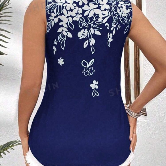 Plus Floral Print Tank Top For Summer - Picture 2 of 5